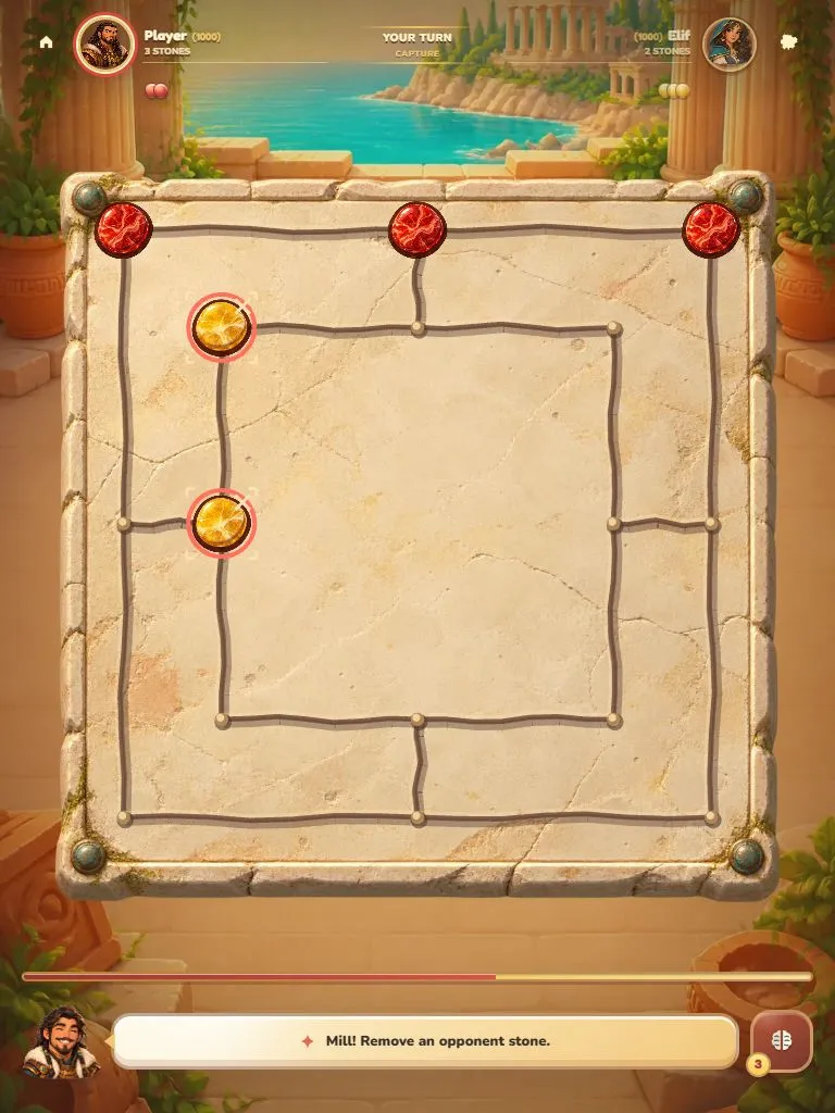 5 Taş in-game board